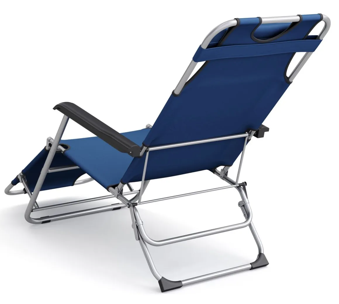 Liegestuhl Campingstuhl blau 2er Set