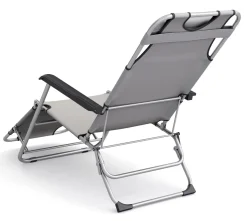 Liegestuhl Campingstuhl grau 2er Set