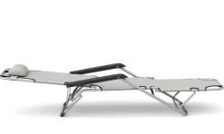 Liegestuhl Campingstuhl grau 2er Set