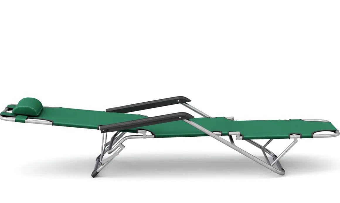 Liegestuhl Campingstuhl grün 2er Set