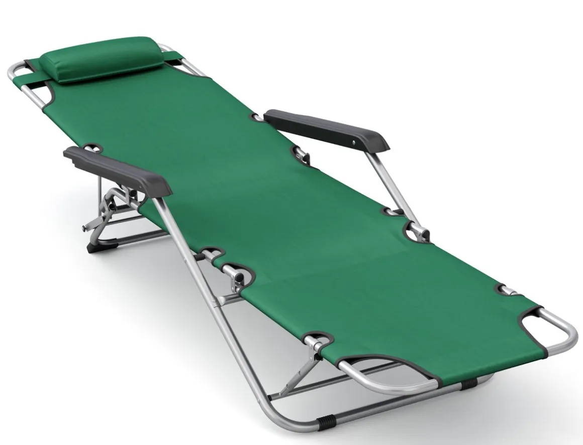 Liegestuhl Campingstuhl grün 2er Set