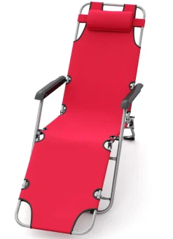 Liegestuhl Campingstuhl rot 2er Set