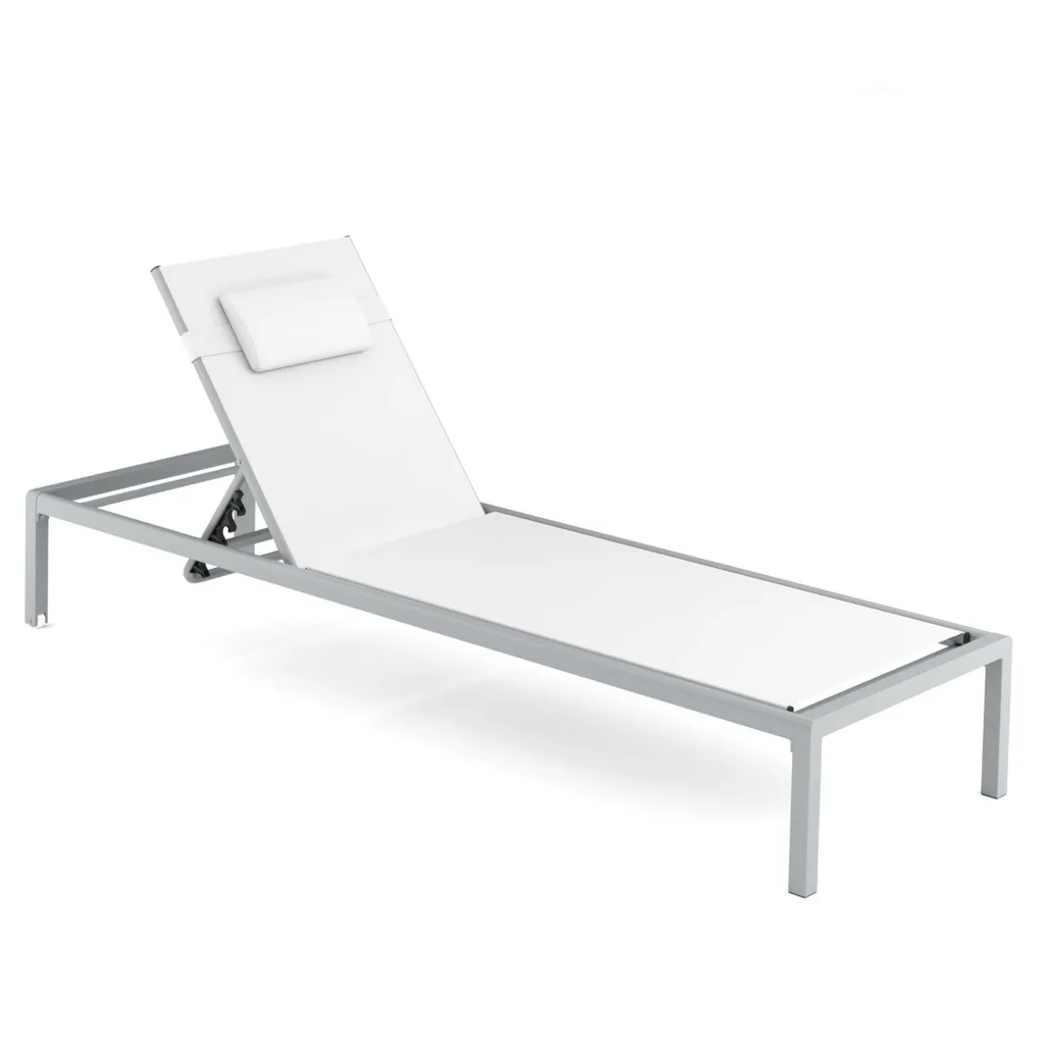 Liegestuhl GABBY weiss/grau