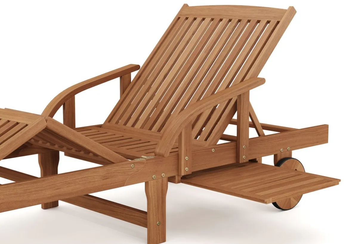 Liegestuhl Holz ANTALYA verstellbar