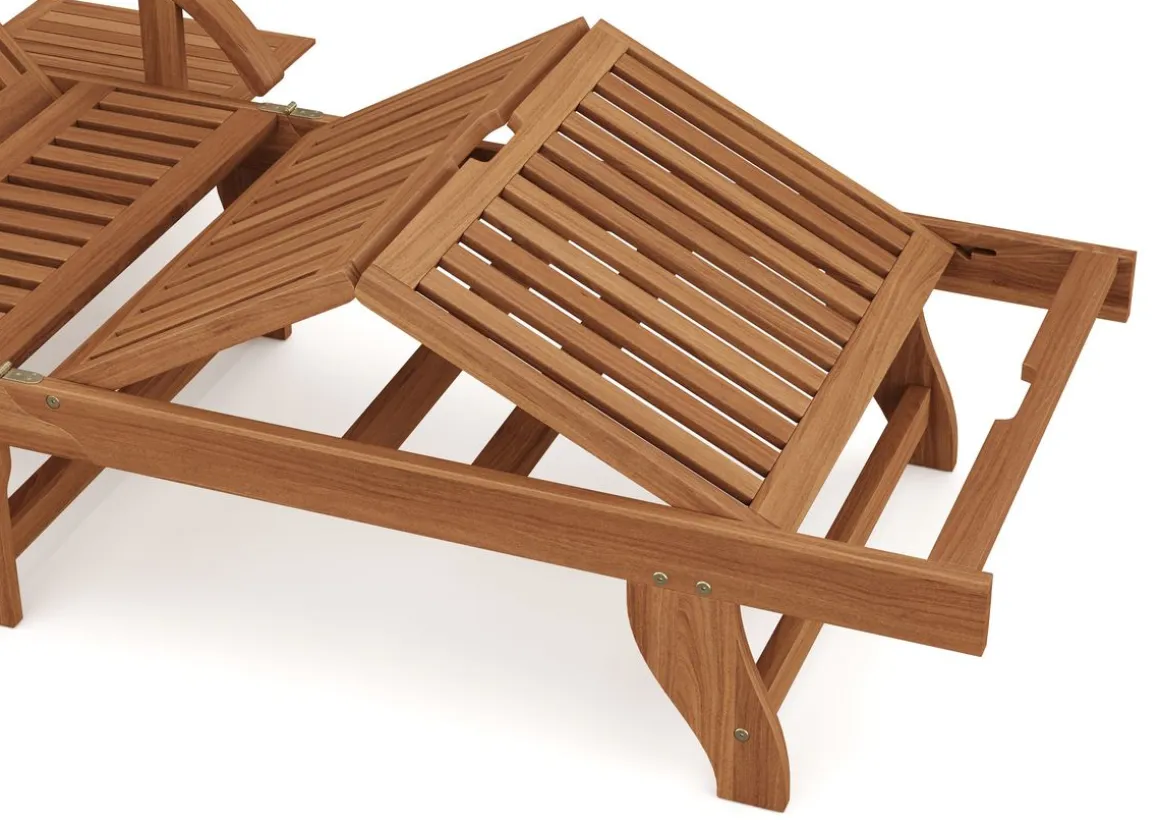 Liegestuhl Holz ANTALYA verstellbar