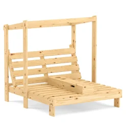 Liegestuhl Holz Kinder für 2 Personen weiss/blau