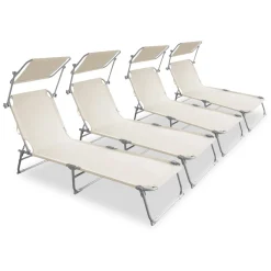 Liegestuhl LETTINO 4er Set beige