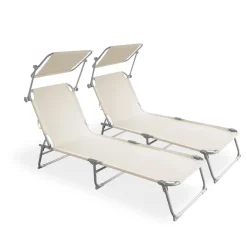 Liegestuhl LETTINO 2er Set beige