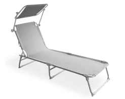 Liegestuhl LETTINO 4er Set grau