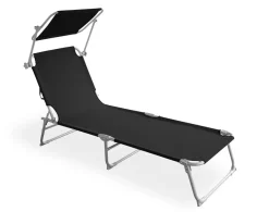 Liegestuhl LETTINO 2er Set schwarz