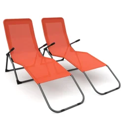 Liegestuhl orange 2er Set