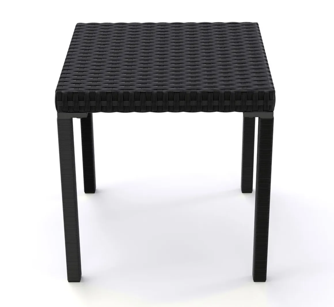Liegestuhl Rattan KIM schwarz/weiss Set 3-teilig