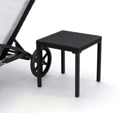 Liegestuhl Rattan KIM schwarz/weiss Set 3-teilig