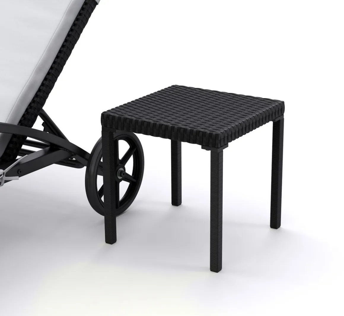 Liegestuhl Rattan KIM schwarz/weiss Set 3-teilig