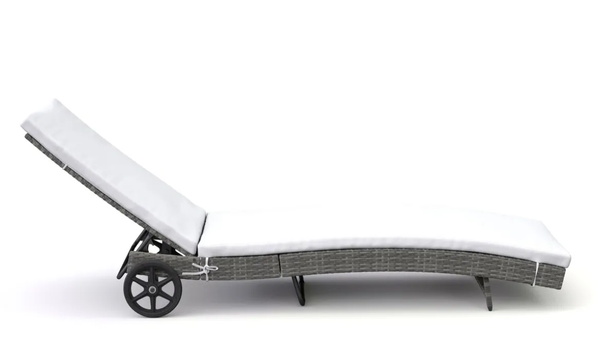 Liegestuhl Rattan LAVI grau