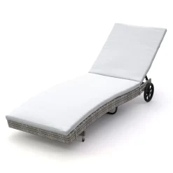 Liegestuhl Rattan LAVI grau