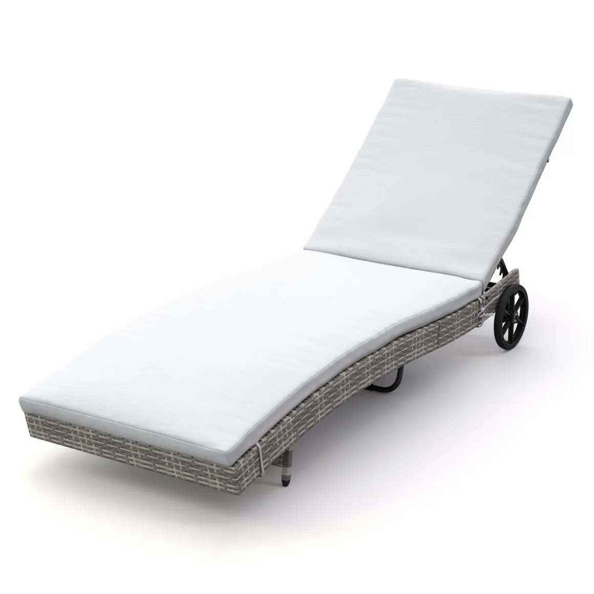 Liegestuhl Rattan LAVI grau