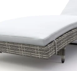 Liegestuhl Rattan LAVI grau