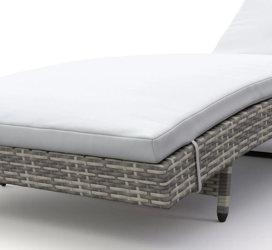 Liegestuhl Rattan LAVI grau