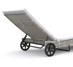 Liegestuhl Rattan LAVI grau
