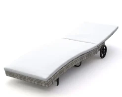 Liegestuhl Rattan LAVI grau
