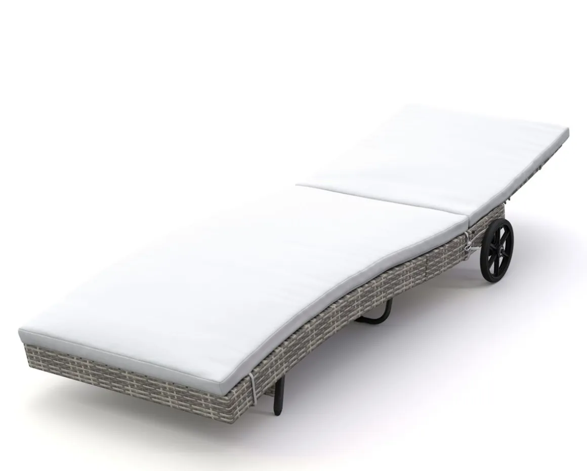 Liegestuhl Rattan LAVI grau