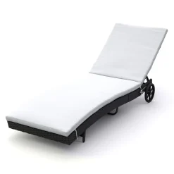 Liegestuhl Rattan LAVI schwarz