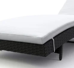 Liegestuhl Rattan LAVI schwarz