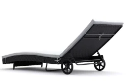Liegestuhl Rattan LAVI schwarz