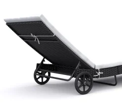 Liegestuhl Rattan LAVI schwarz
