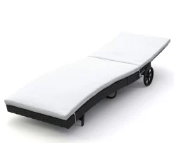 Liegestuhl Rattan LAVI schwarz