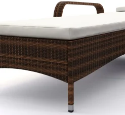 Liegestuhl Rattan MAYA braun