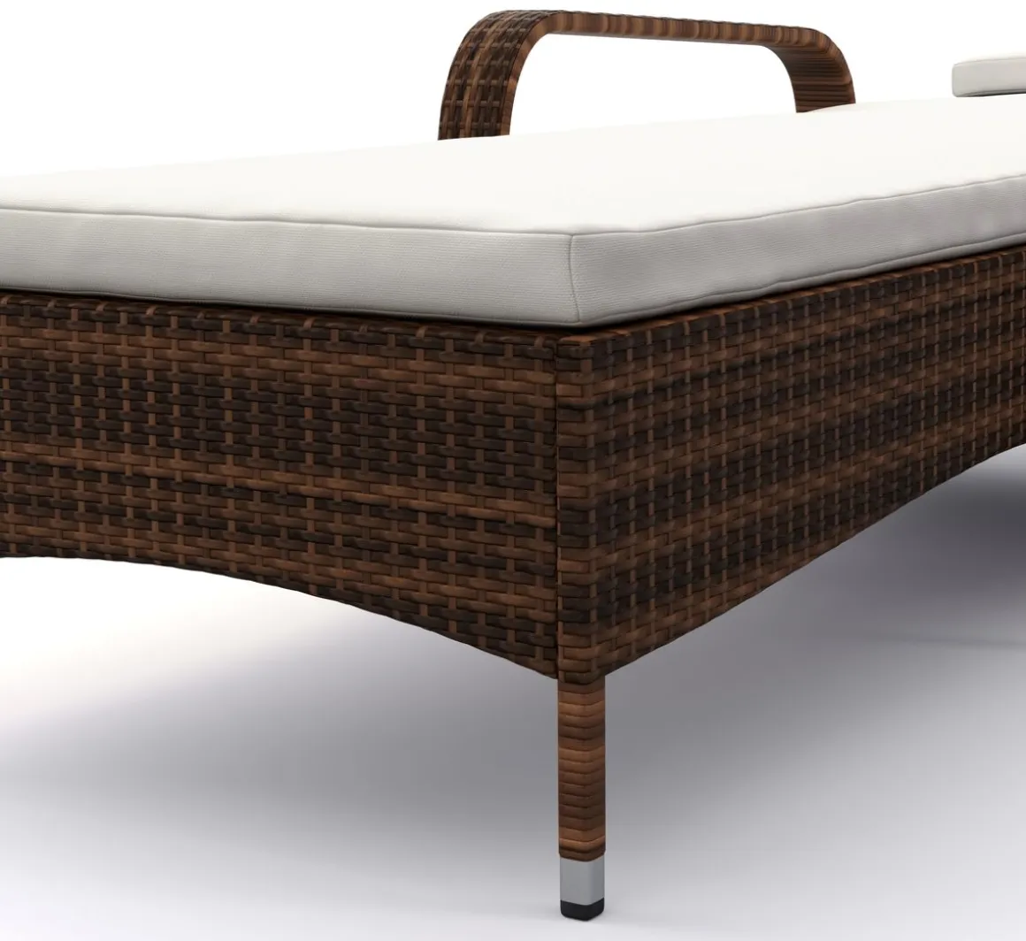 Liegestuhl Rattan MAYA braun