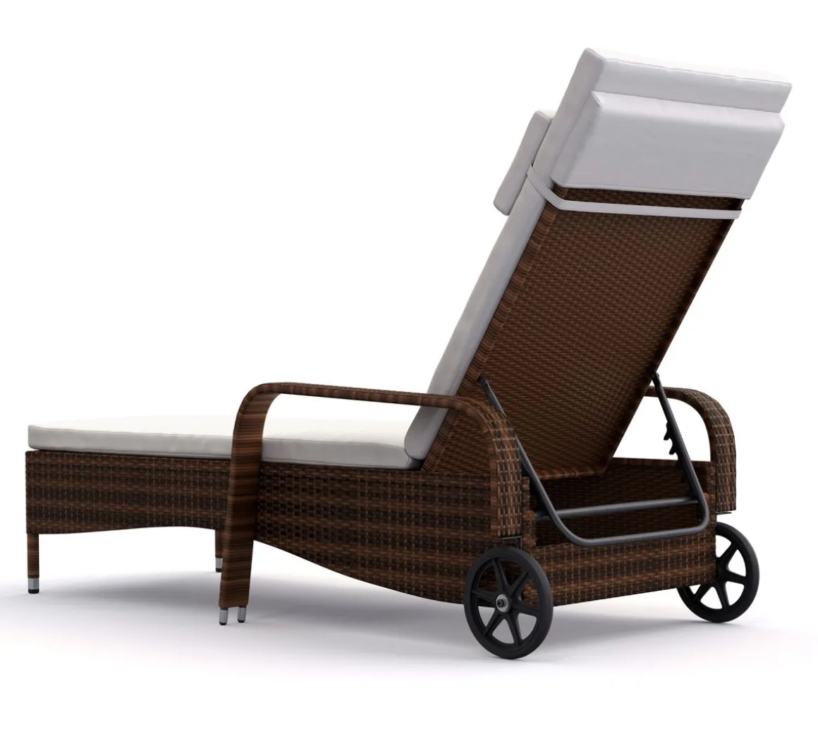 Liegestuhl Rattan MAYA braun