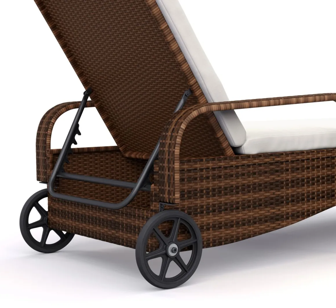 Liegestuhl Rattan MAYA braun