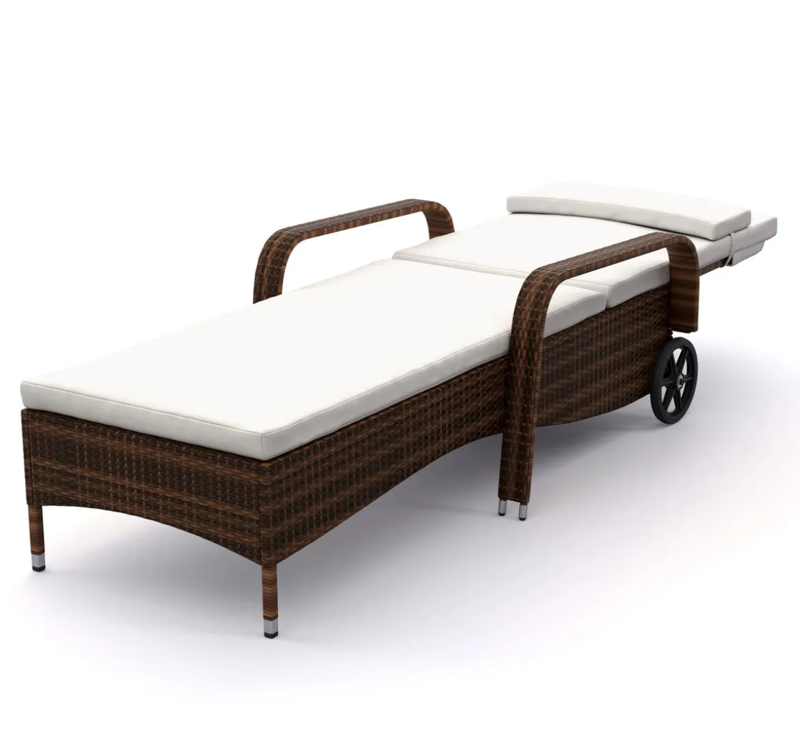 Liegestuhl Rattan MAYA braun