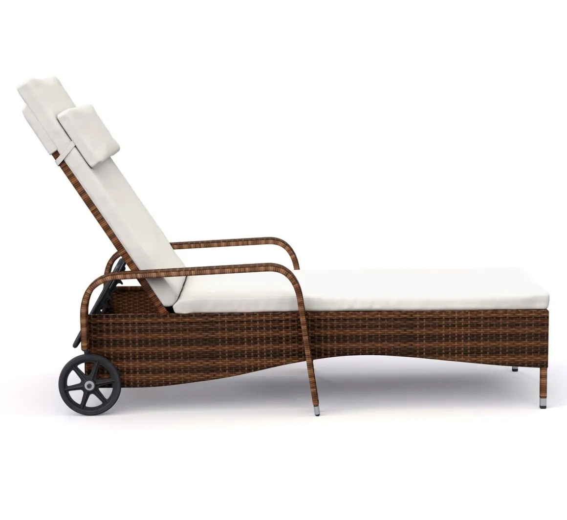 Liegestuhl Rattan MAYA braun
