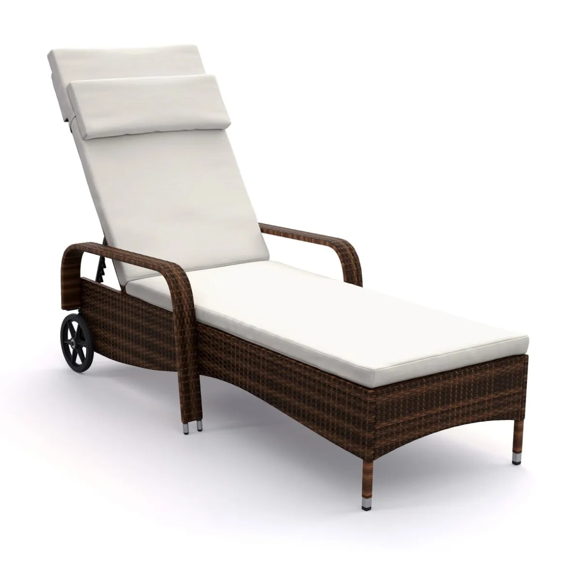 Liegestuhl Rattan MAYA braun