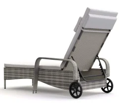 Liegestuhl Rattan MAYA grau