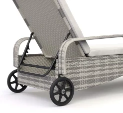 Liegestuhl Rattan MAYA grau