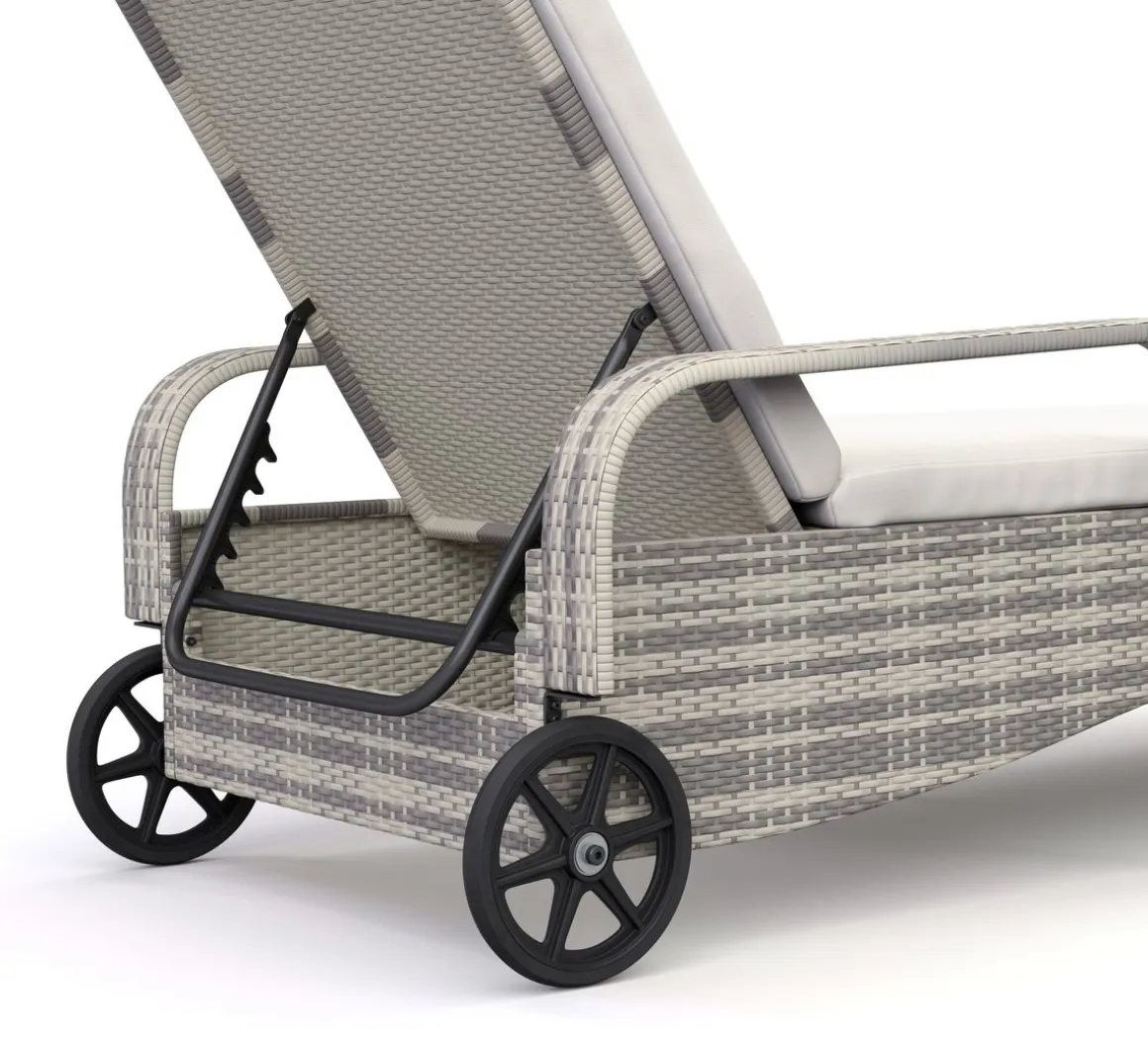 Liegestuhl Rattan MAYA grau