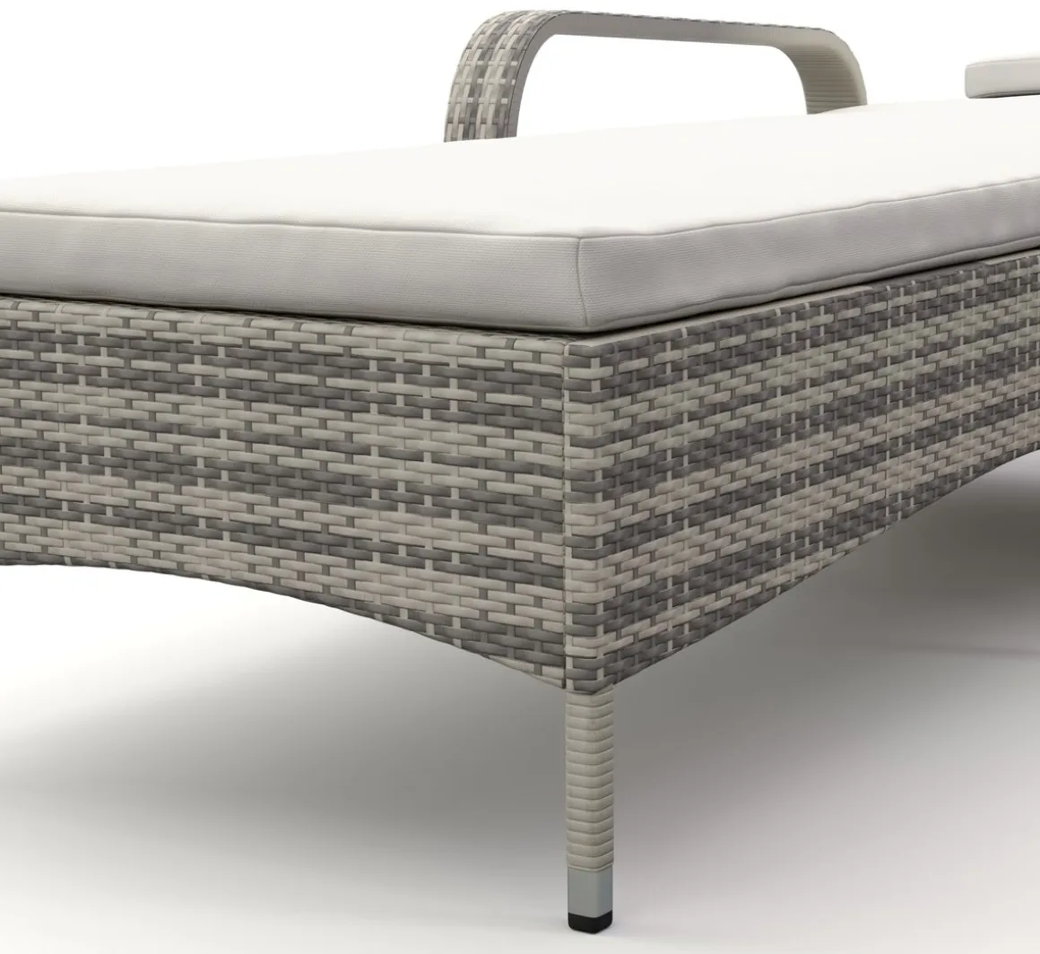 Liegestuhl Rattan MAYA grau