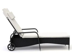 Liegestuhl Rattan MAYA schwarz