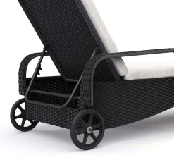 Liegestuhl Rattan MAYA schwarz