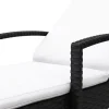 Liegestuhl Rattan TIMEA schwarz/weiss