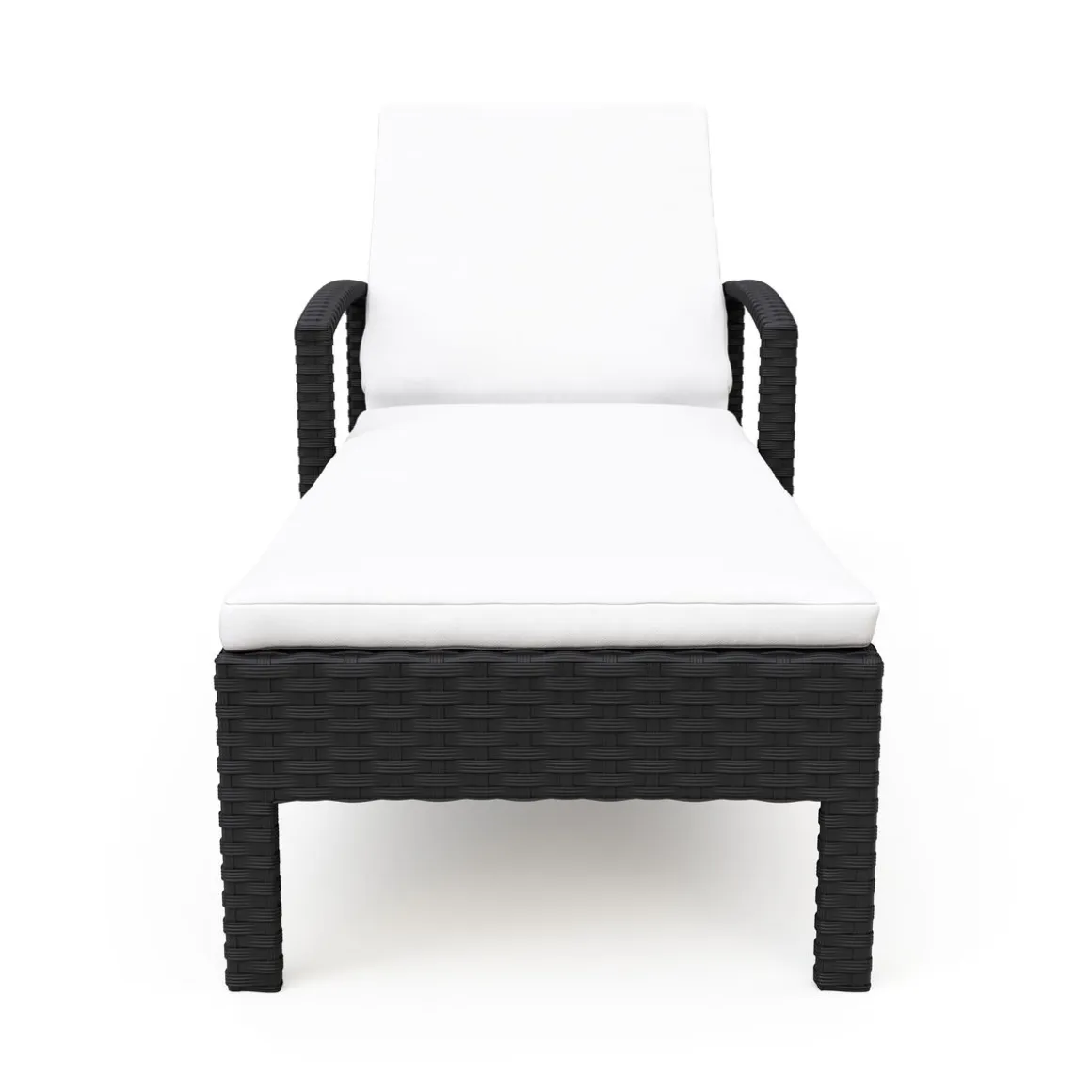 Liegestuhl Rattan TIMEA schwarz/weiss