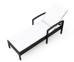 Liegestuhl Rattan TIMEA schwarz/weiss