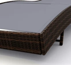 Liegestuhl Rattan WAVE braun