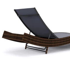 Liegestuhl Rattan WAVE braun