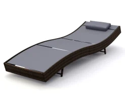 Liegestuhl Rattan WAVE braun